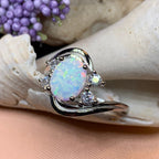Seafoam Opal Celtic Ring