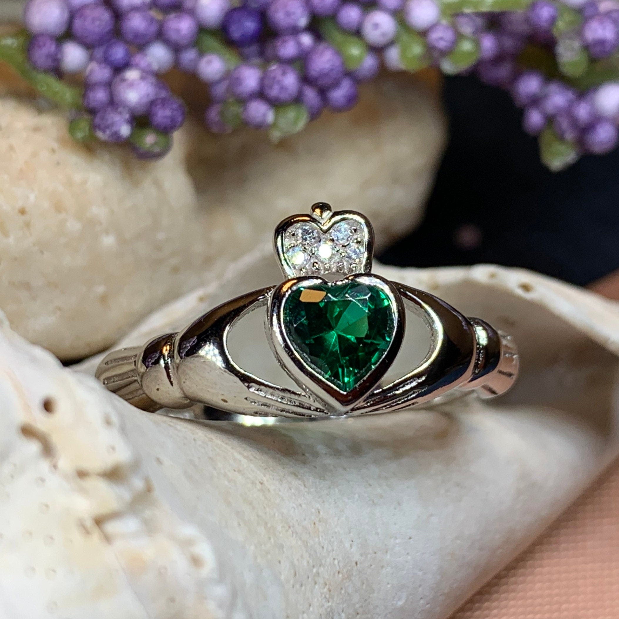 Emerald Meadow Claddagh Ring