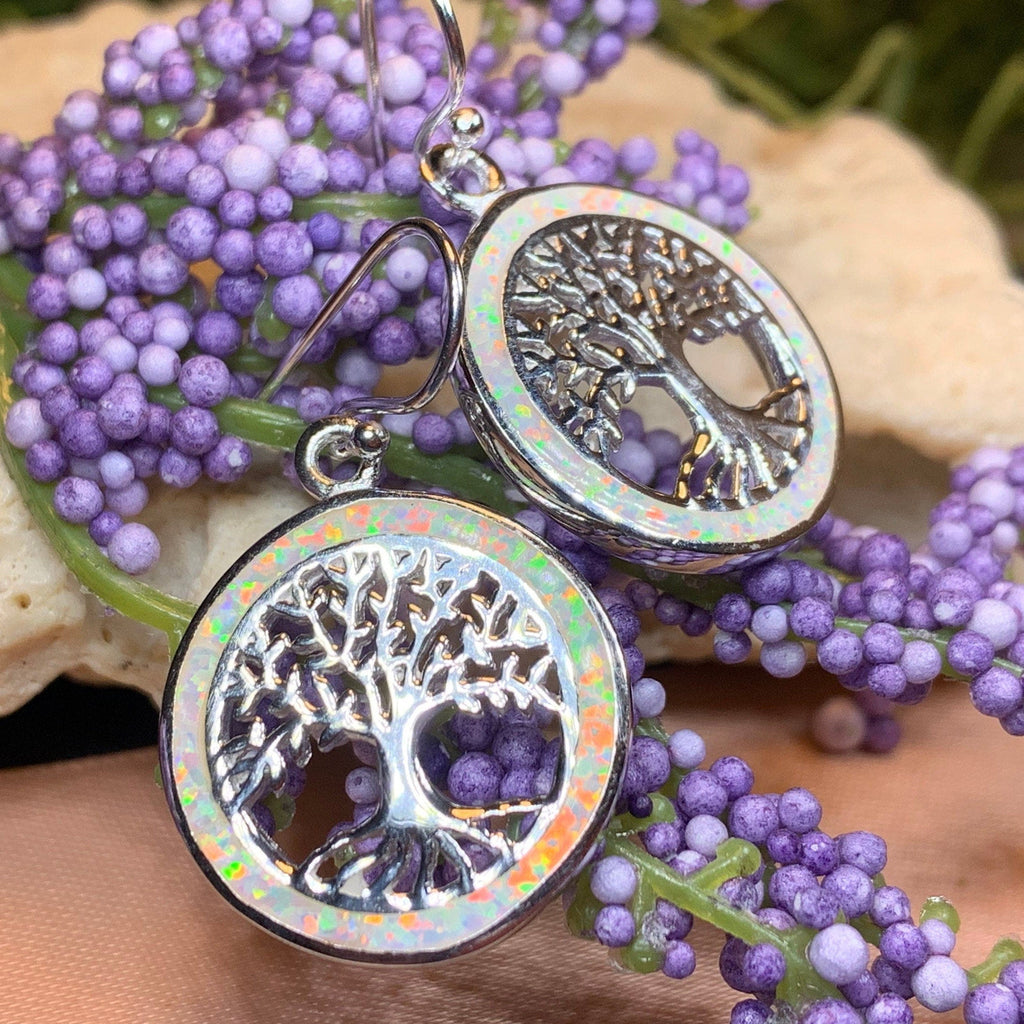 Opal Tree of Life Earrings