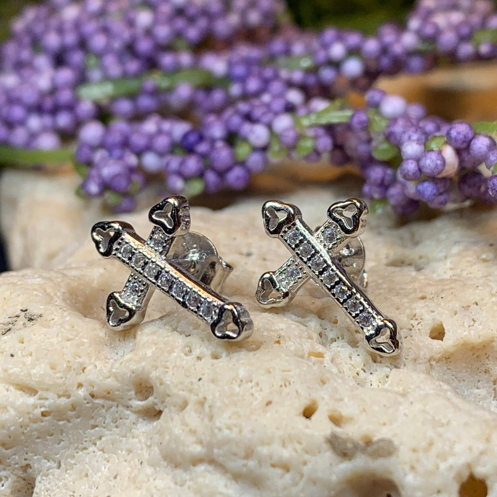 Faith Cross Stud Earrings