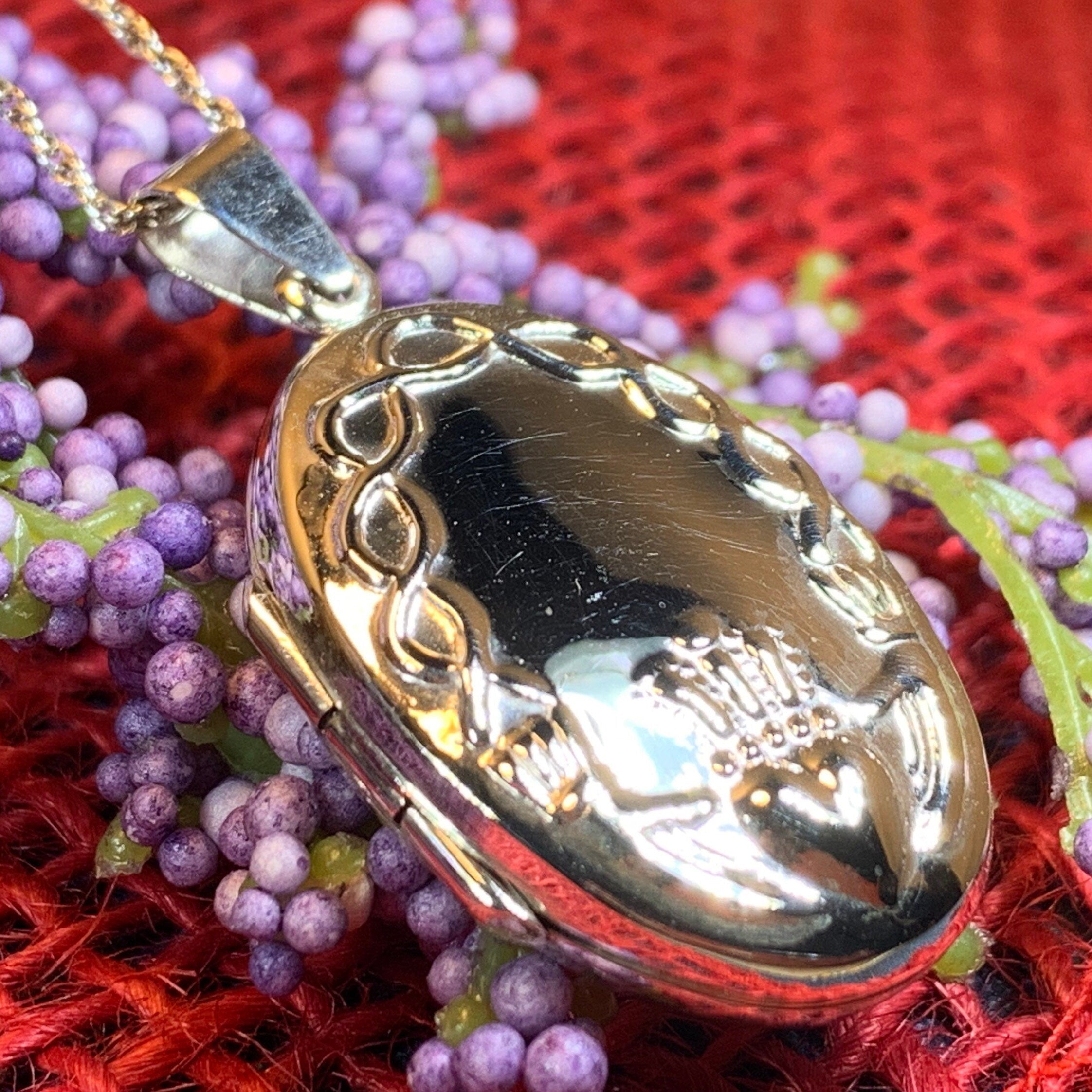 Oval Claddagh Locket Necklace