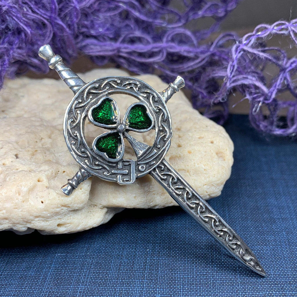 Shamrock Sword Kilt Pin