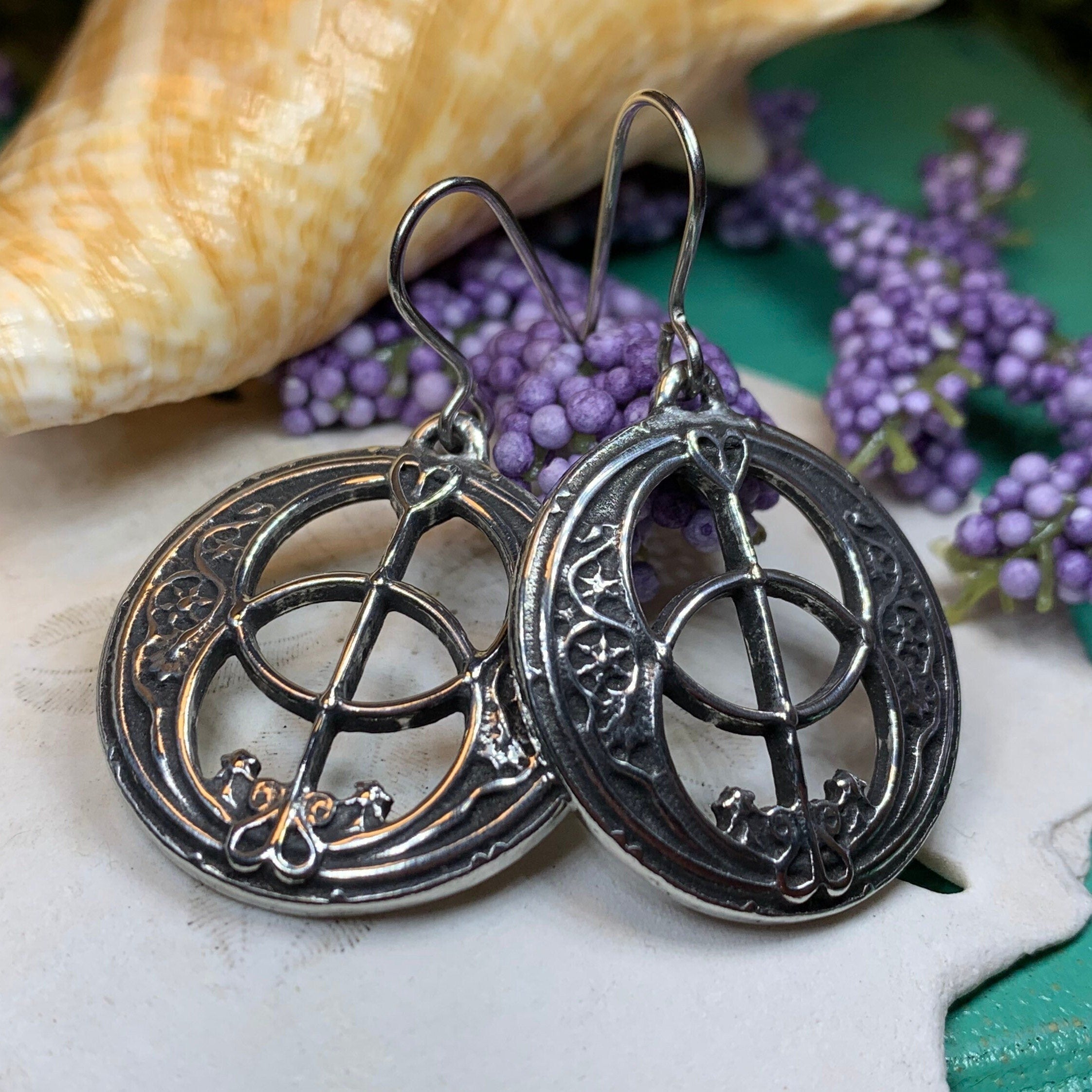 Pewter Chalice Well Earrings