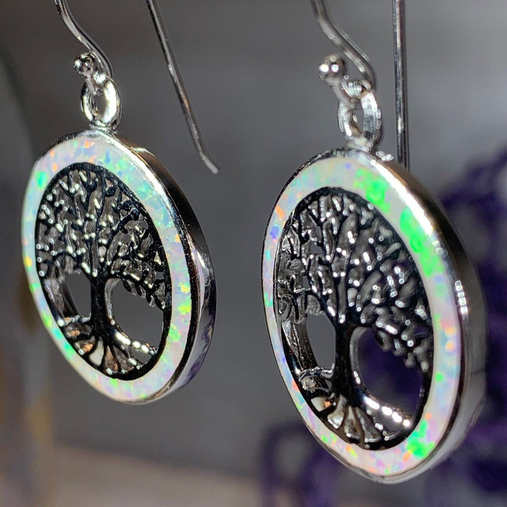 Opal Tree of Life Earrings