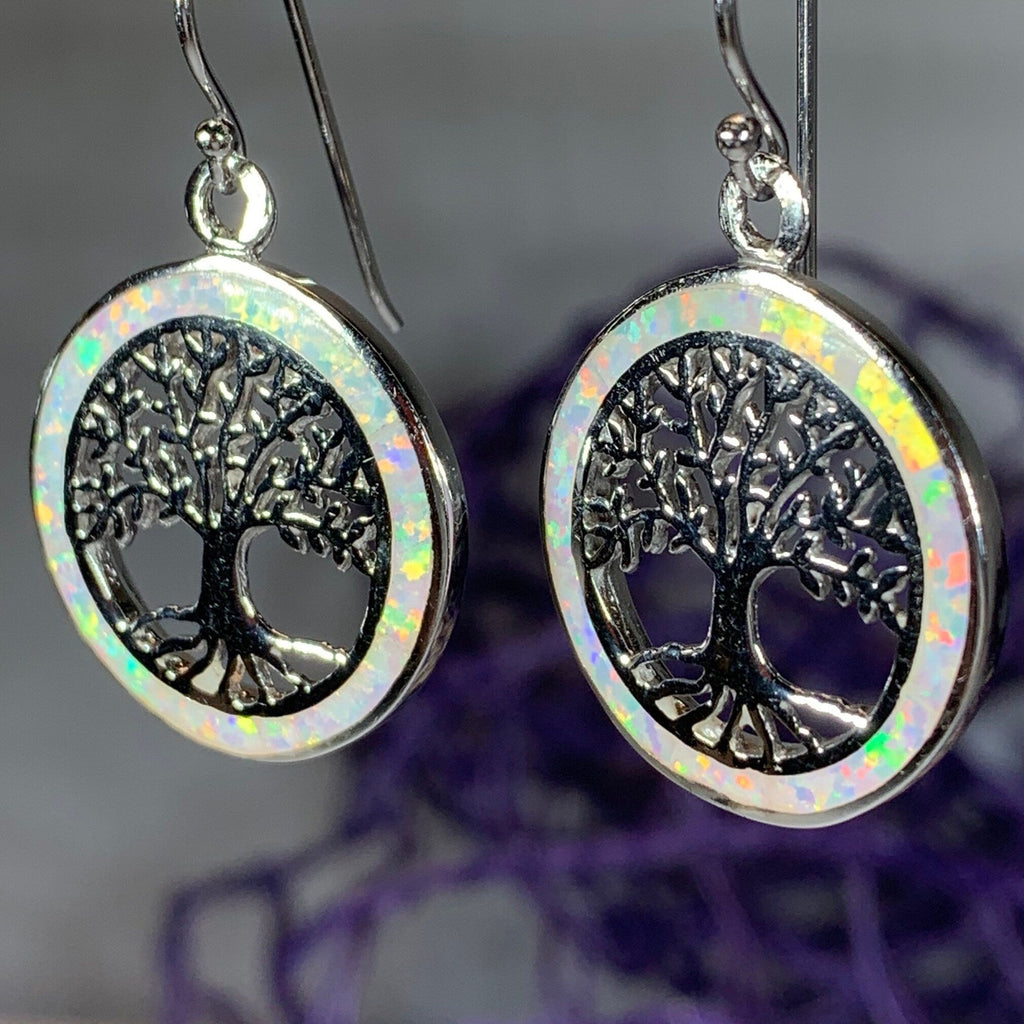 Opal Tree of Life Earrings