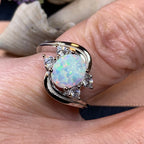 Seafoam Opal Celtic Ring