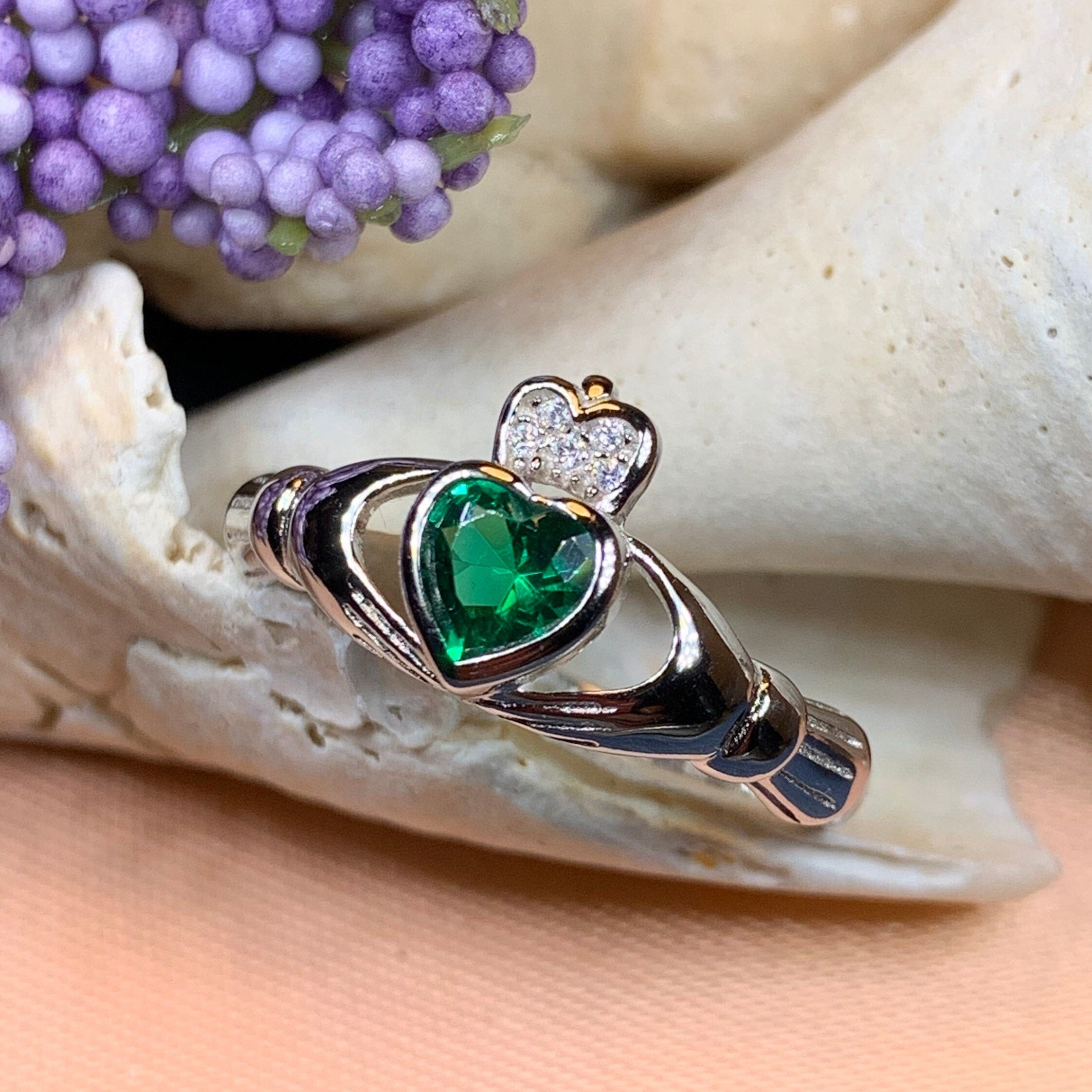 Emerald Meadow Claddagh Ring