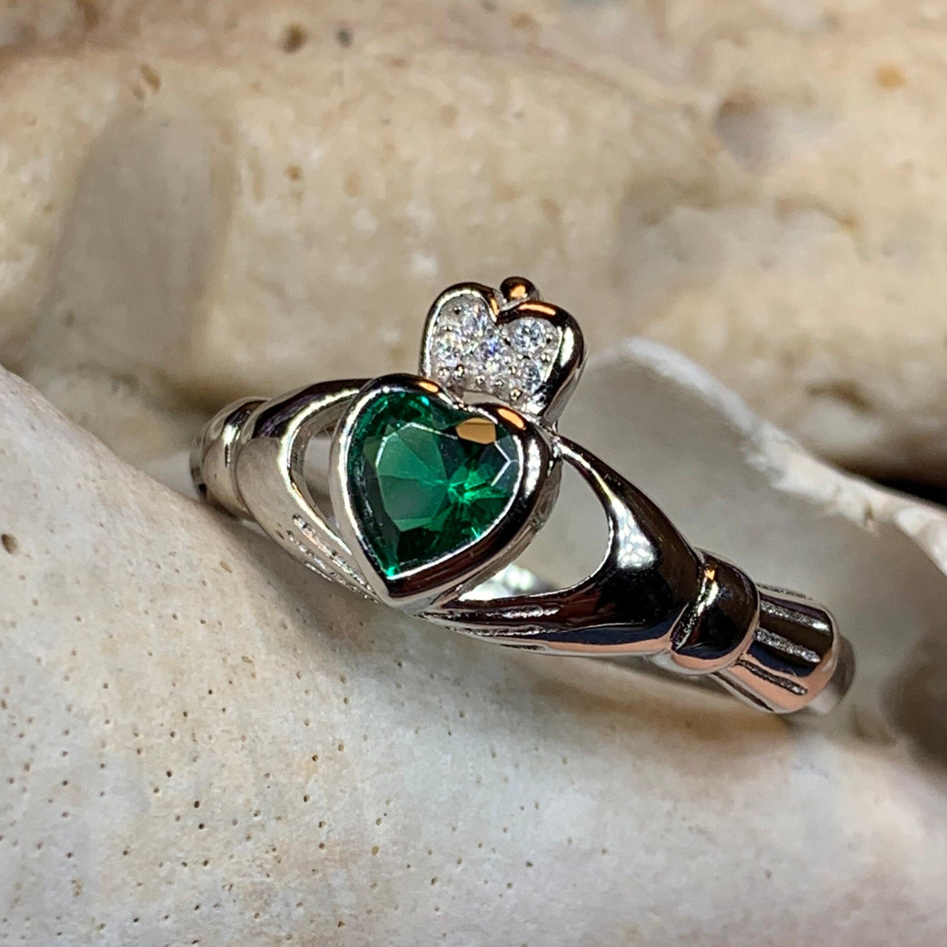 Emerald Meadow Claddagh Ring