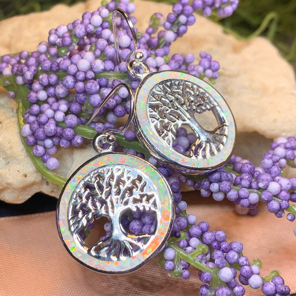 Opal Tree of Life Earrings