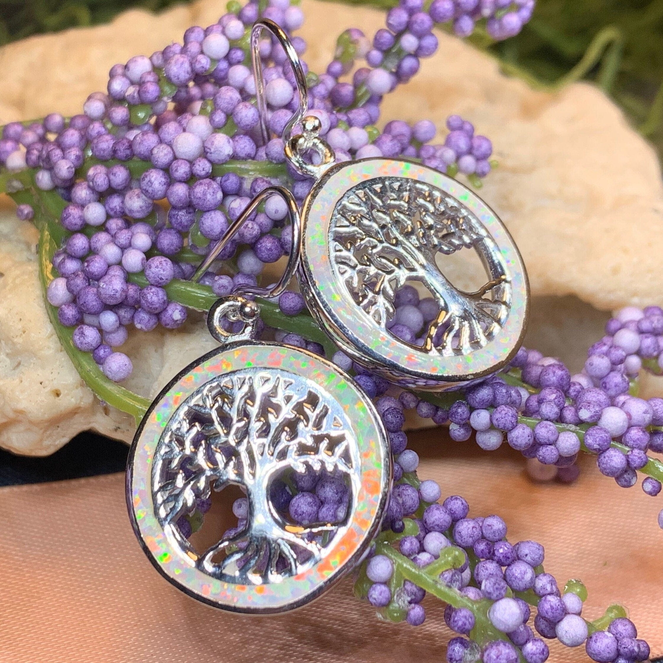 Opal Tree of Life Earrings