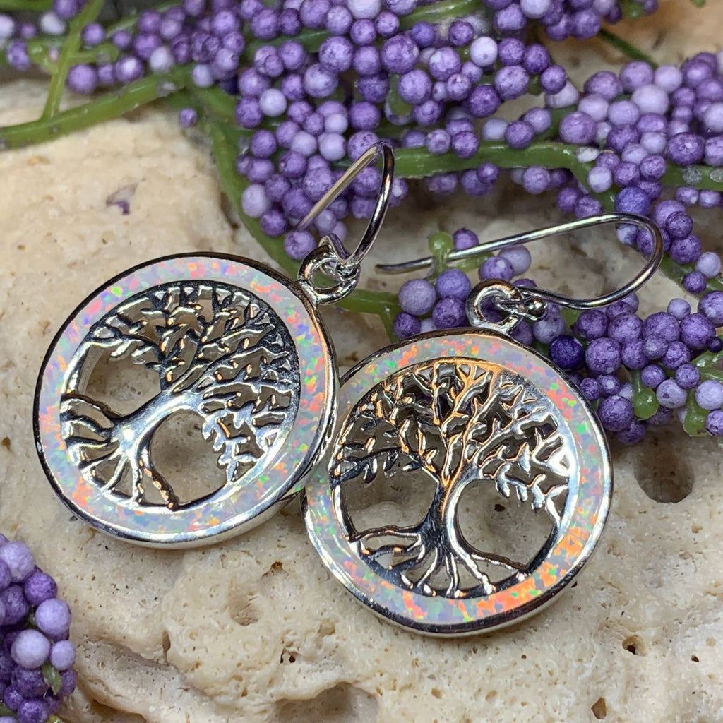 Opal Tree of Life Earrings