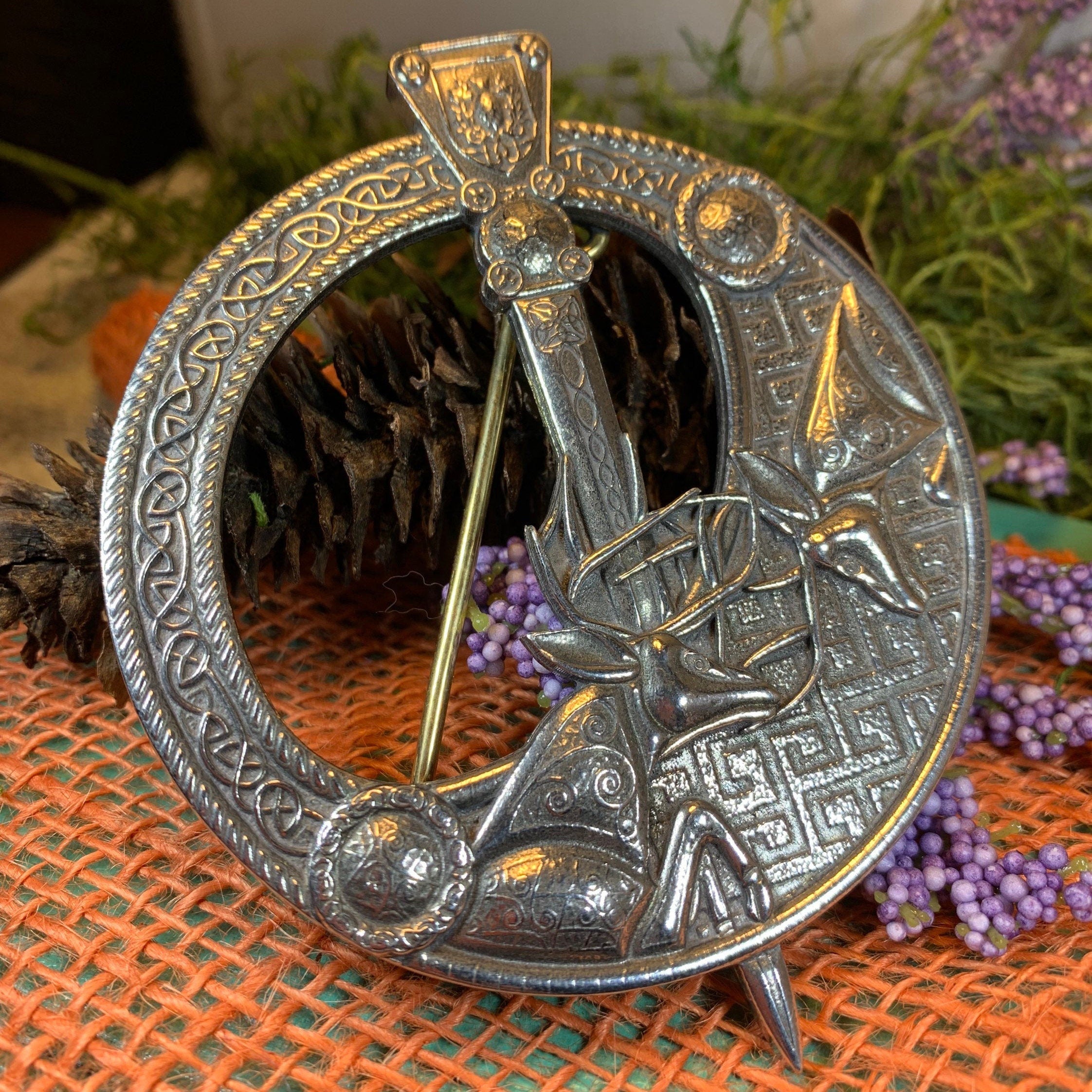 Celtic Stag Penannular Brooch