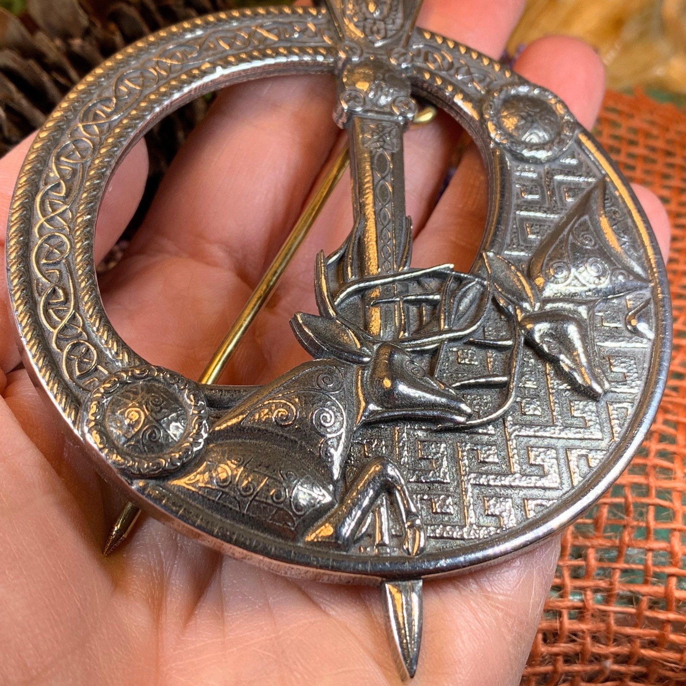 Celtic Stag Penannular Brooch