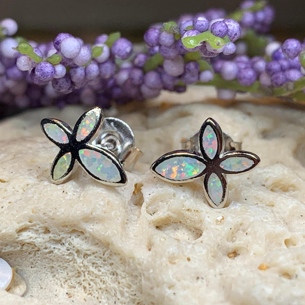 Opal Cross Earrings