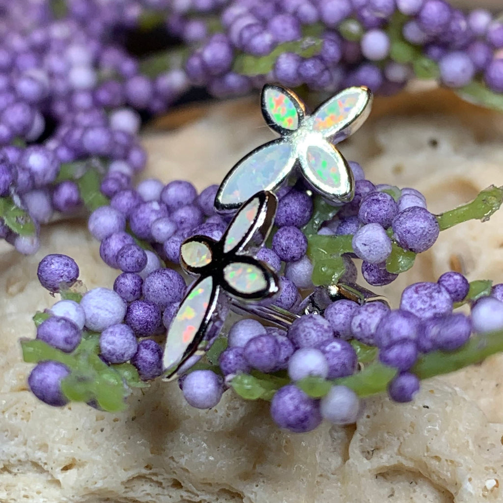 Opal Cross Earrings