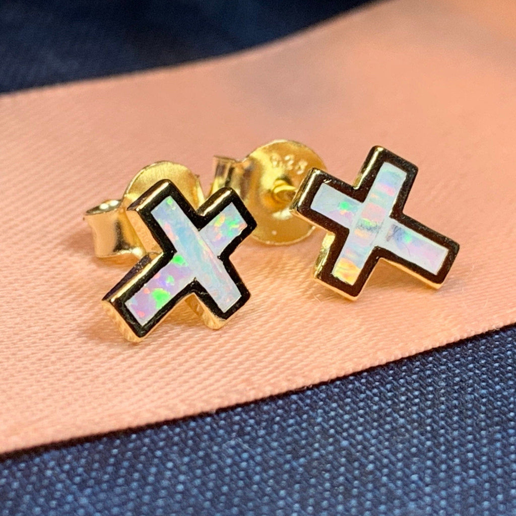 Grace Opal Cross Earrings