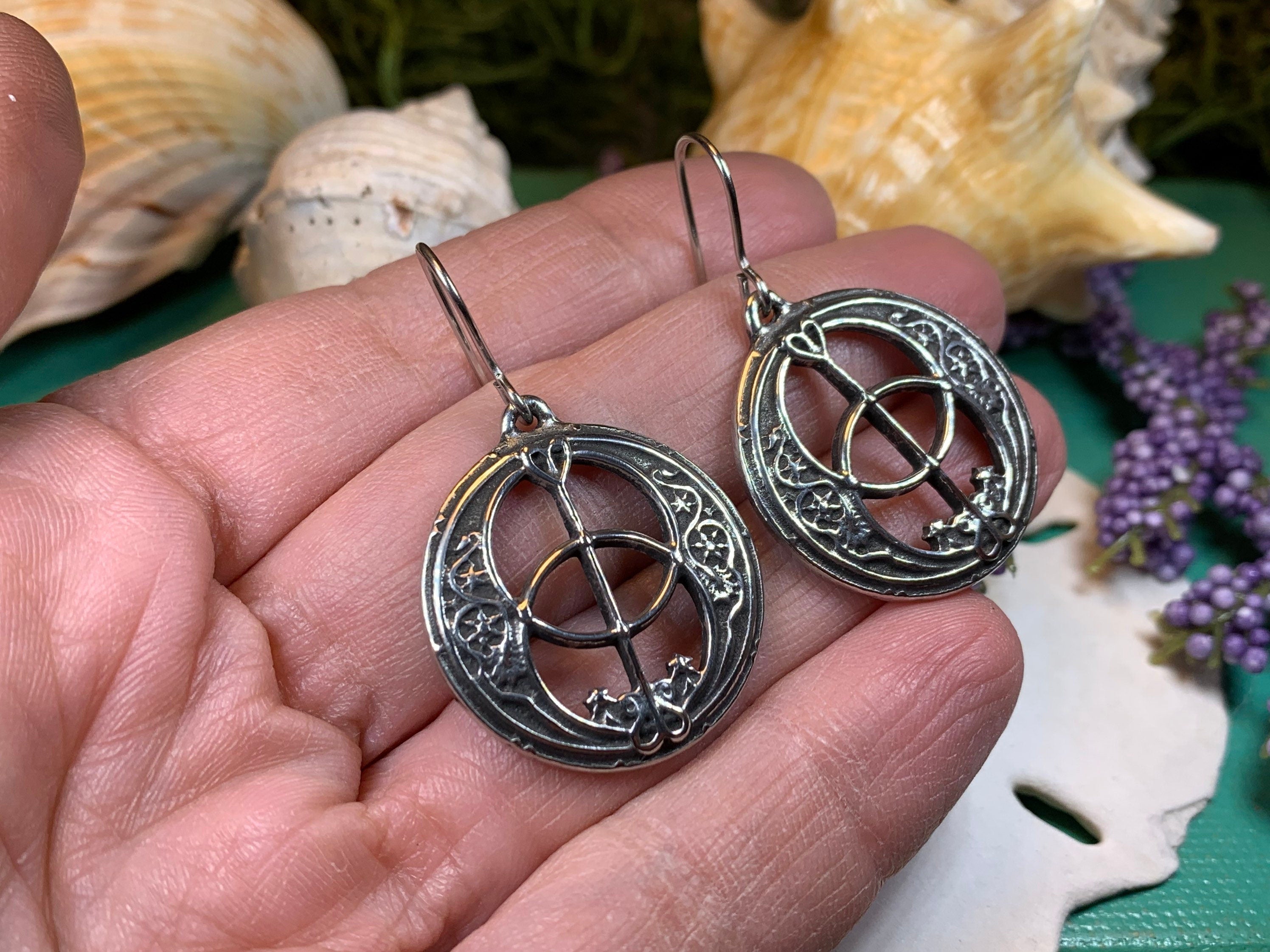 Pewter Chalice Well Earrings