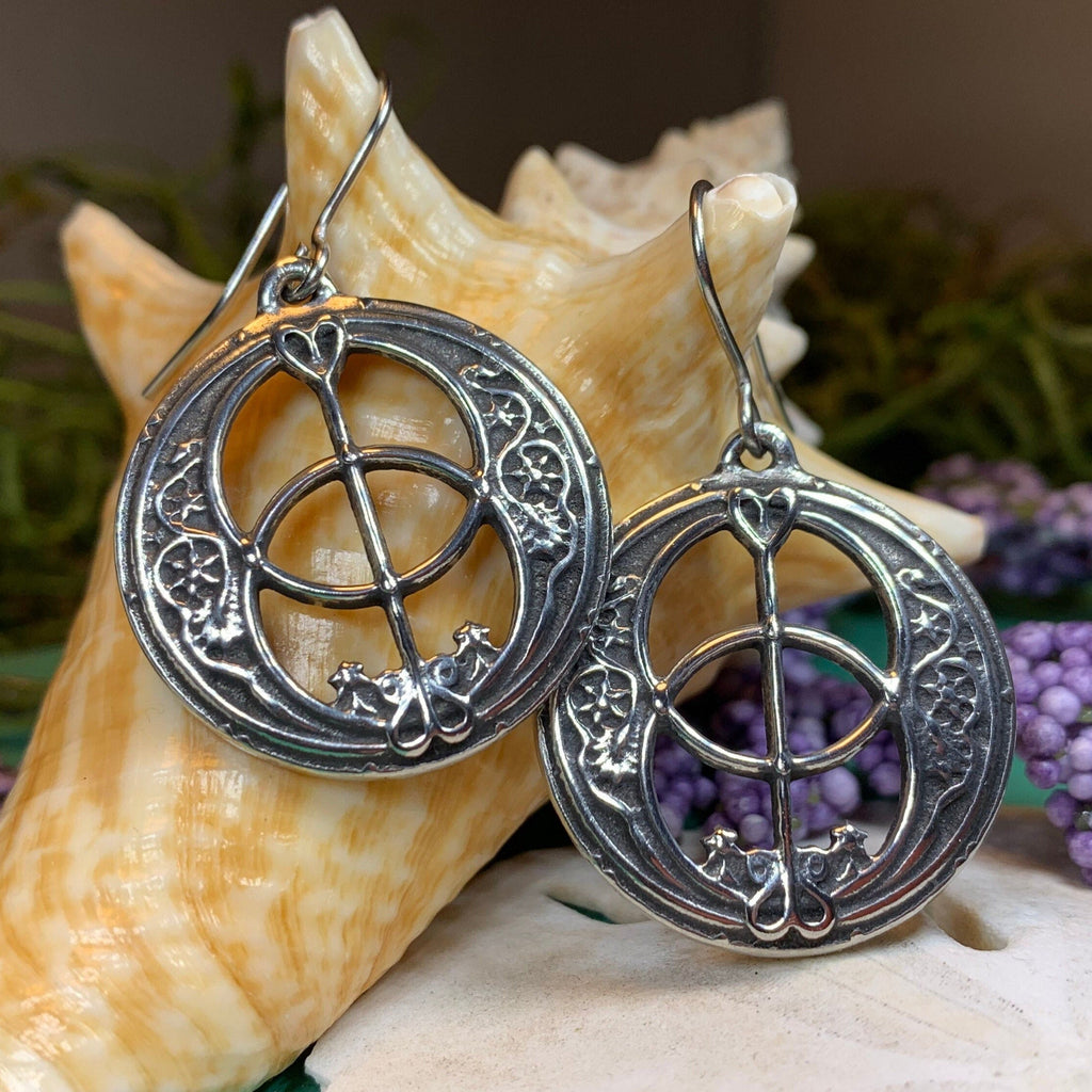 Pewter Chalice Well Earrings