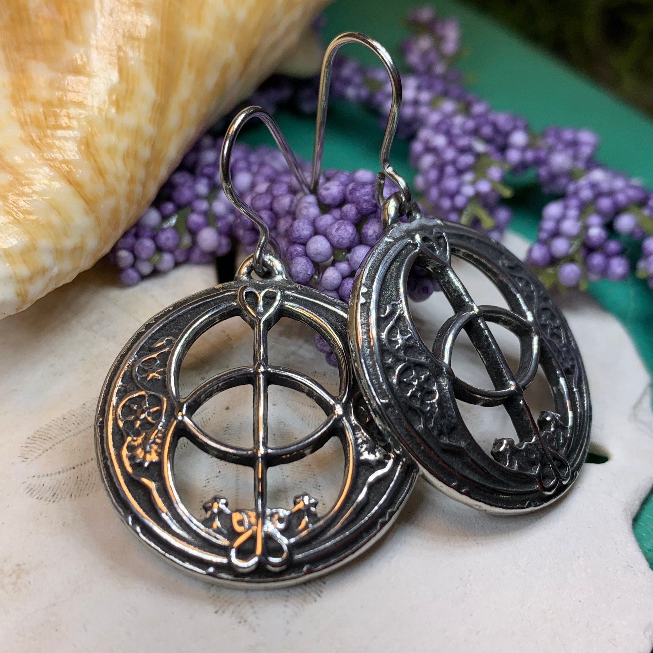 Pewter Chalice Well Earrings