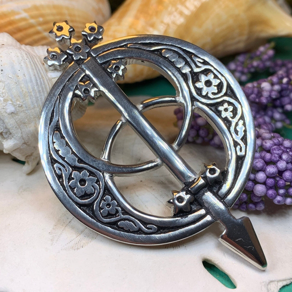 Pewter Chalice Well Brooch