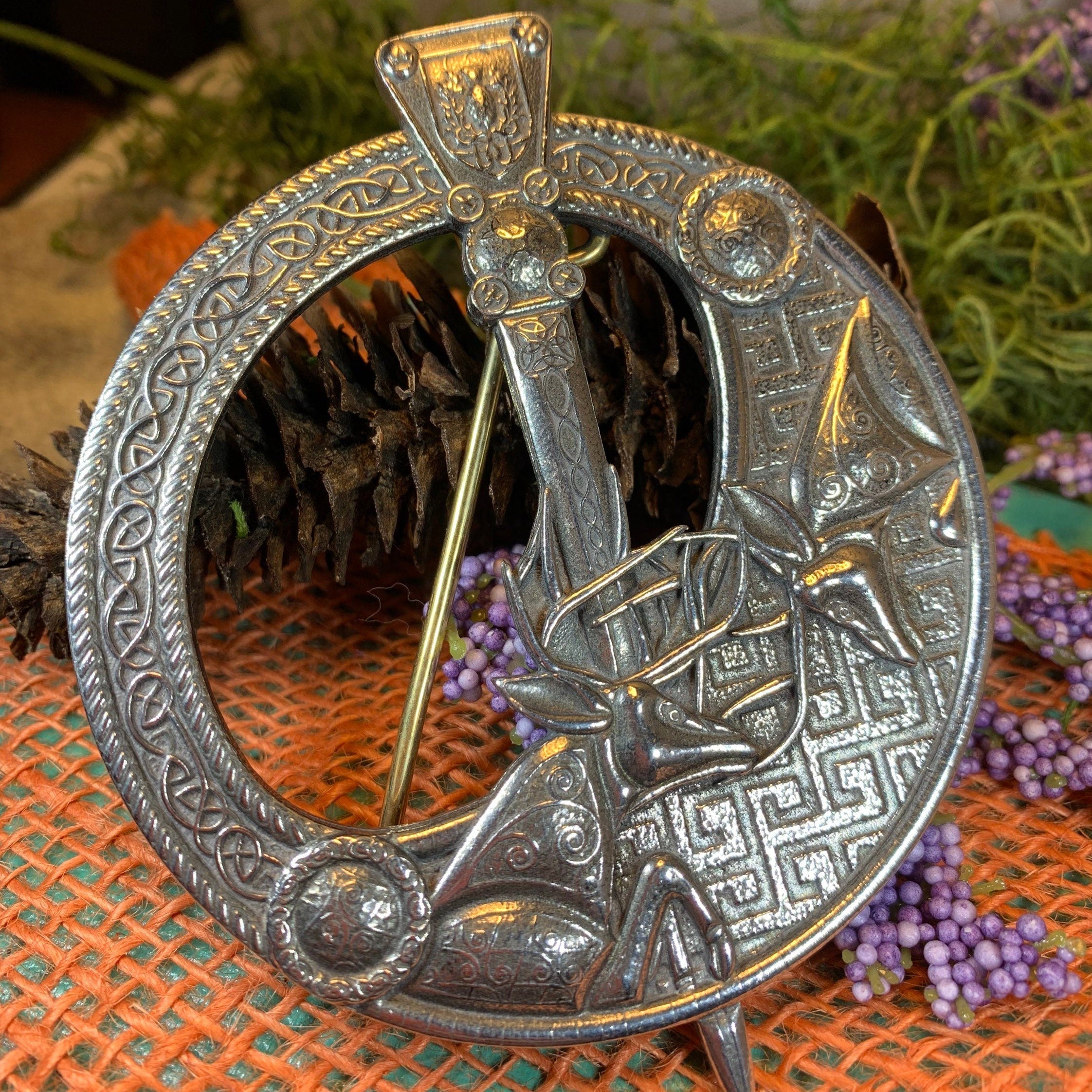 Celtic Stag Penannular Brooch