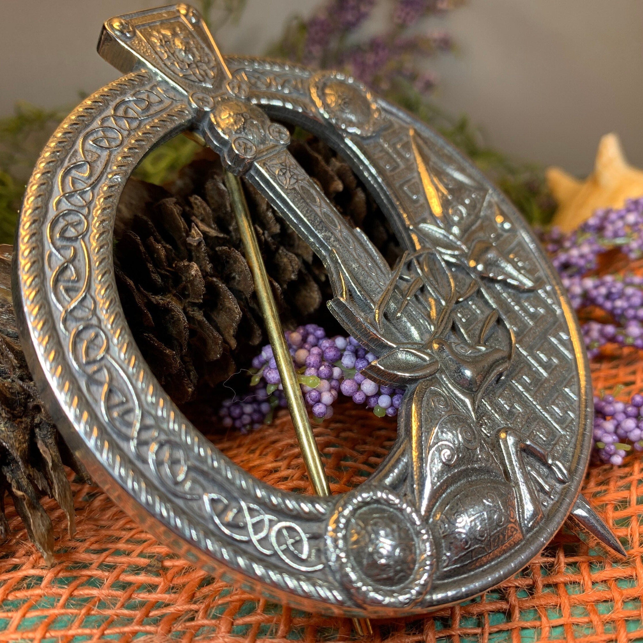 Celtic Stag Penannular Brooch