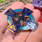 Enamel Celtic Cross Brooch
