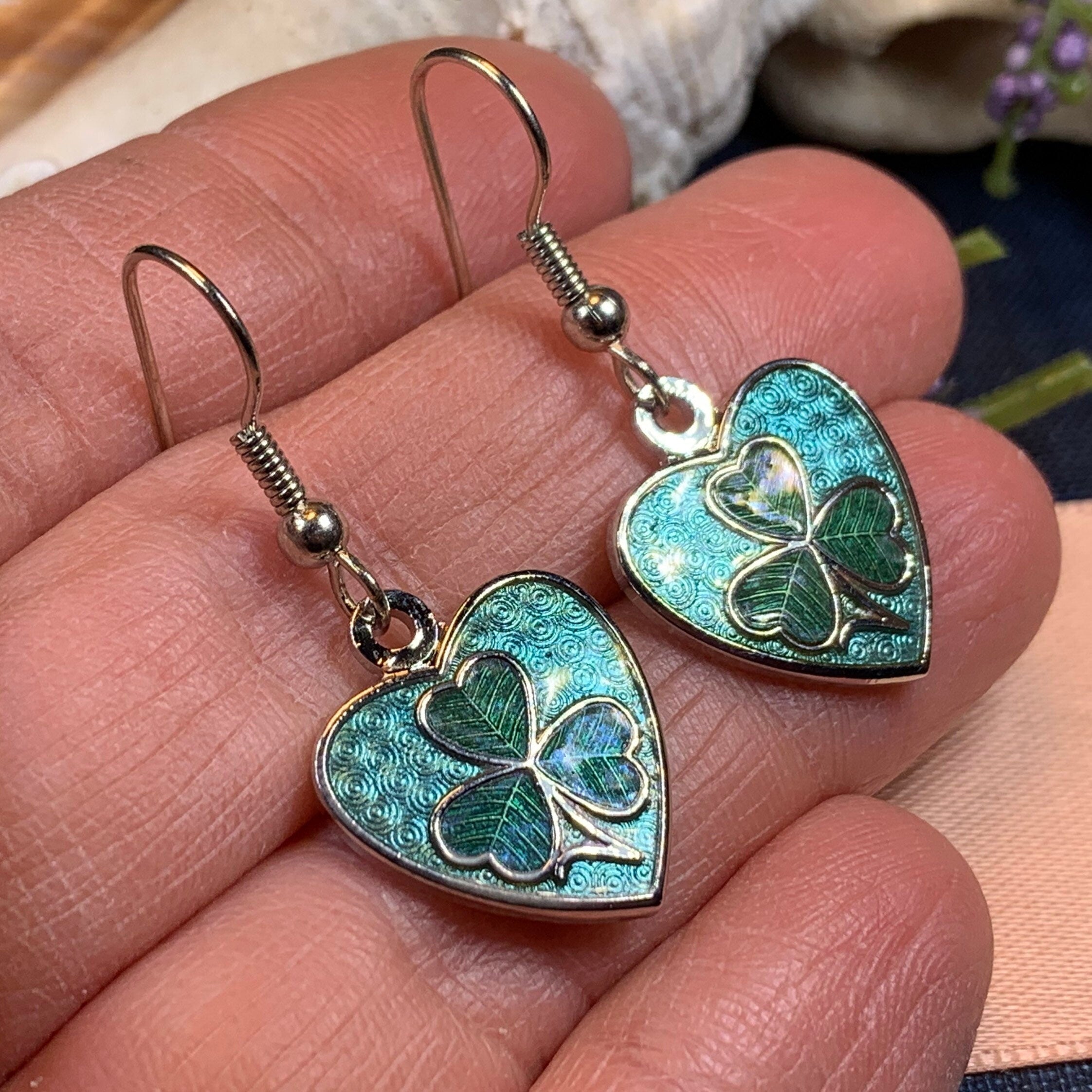 Shamrock Heart Earrings