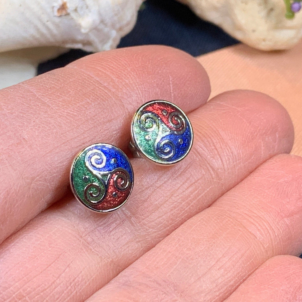 Celtic Triskele Stud Earrings