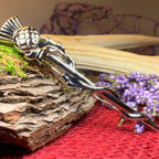 Scrolling Leaf Thistle Kilt Pin