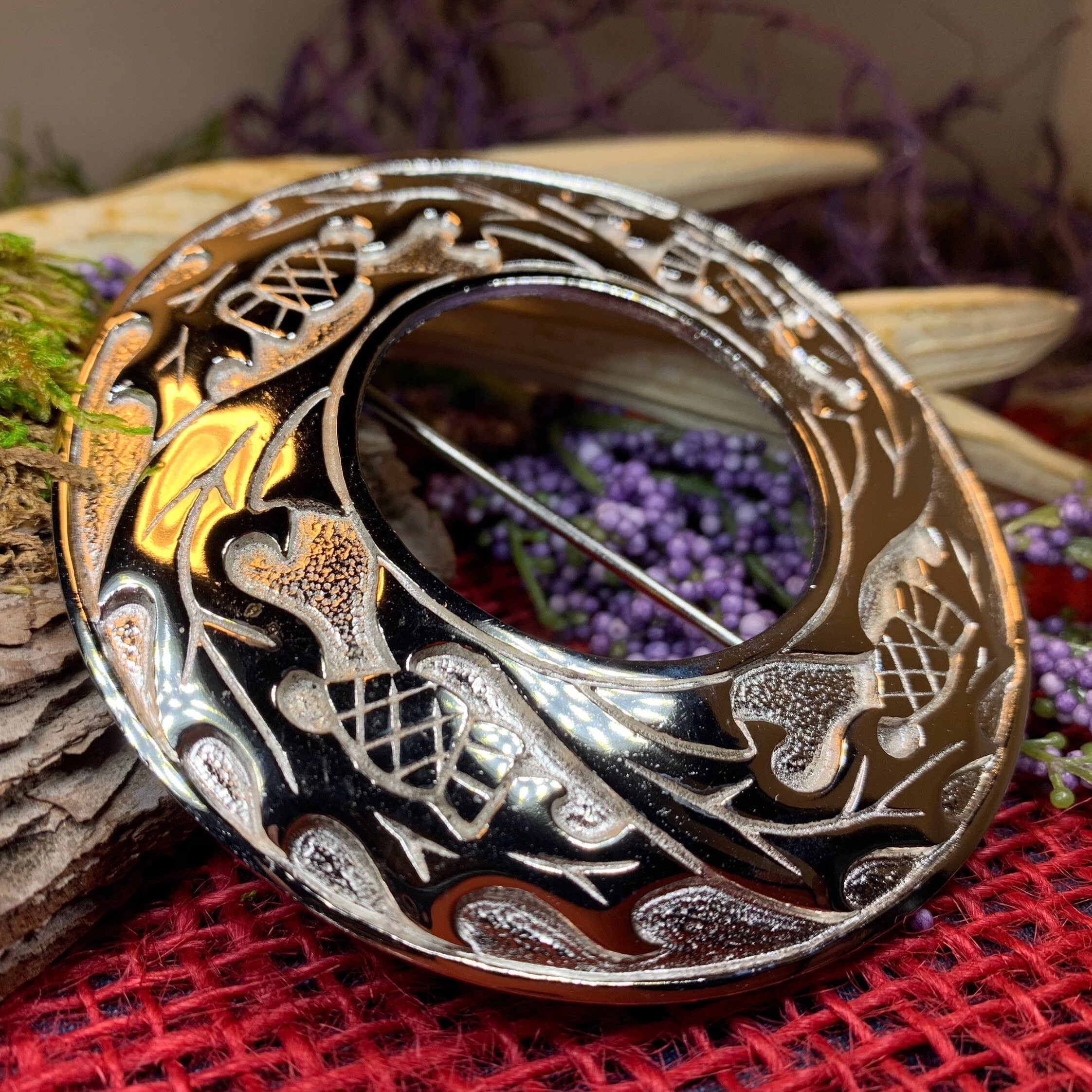 Thistle Tartan Pin Brooch