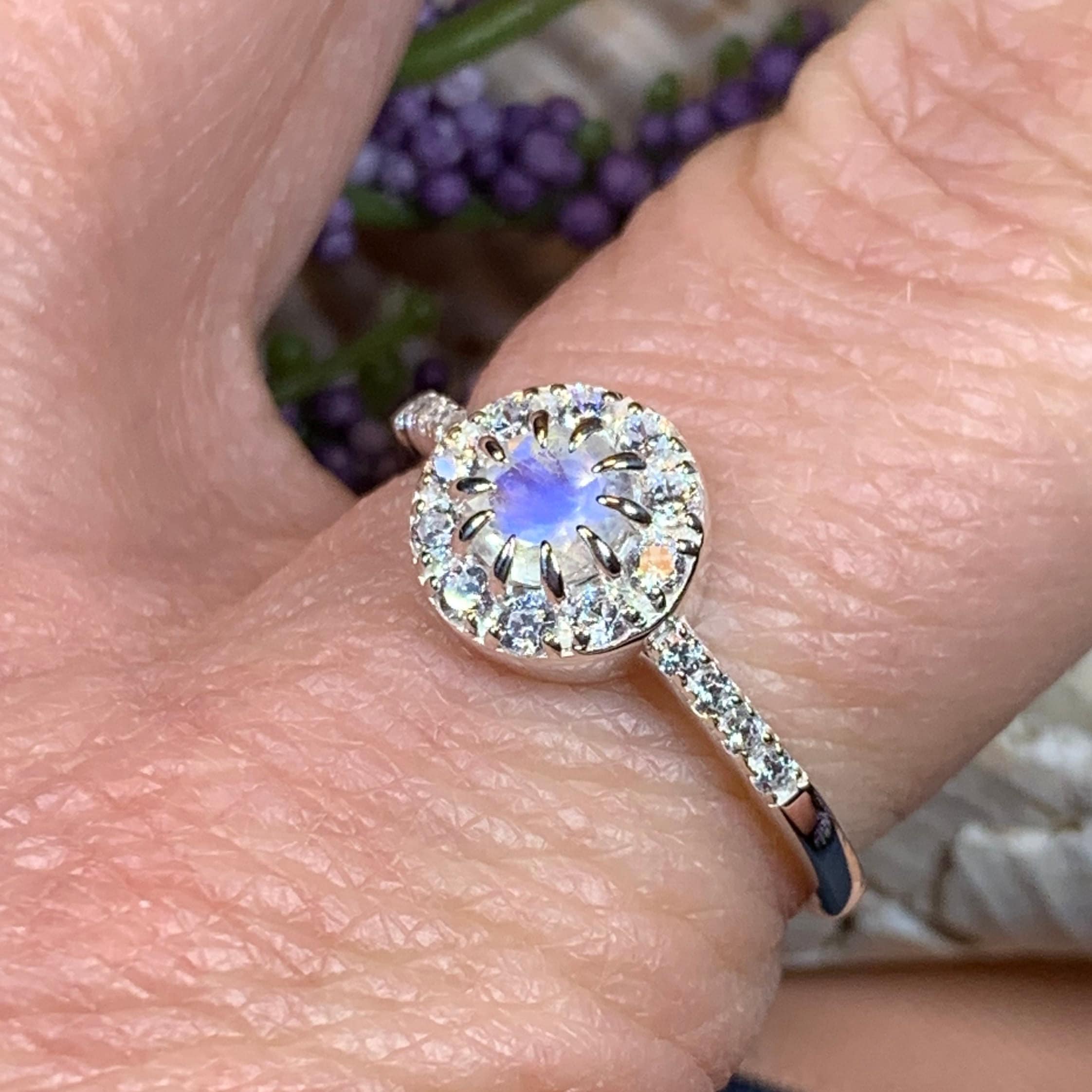 Vera Moonstone Solitaire Ring