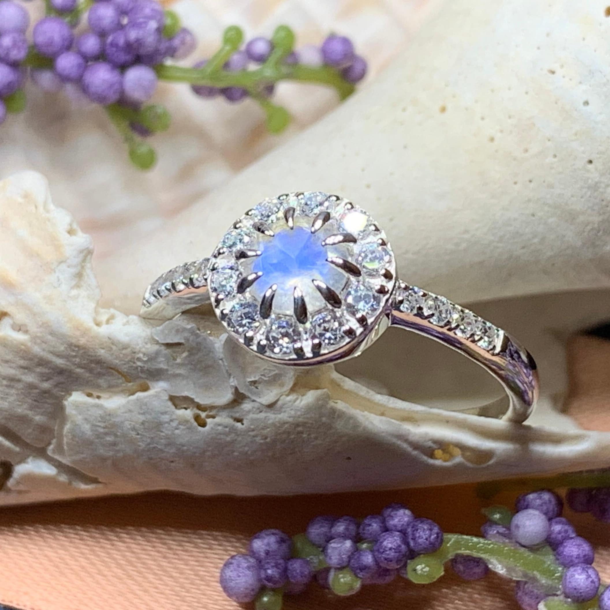 Vera Moonstone Solitaire Ring