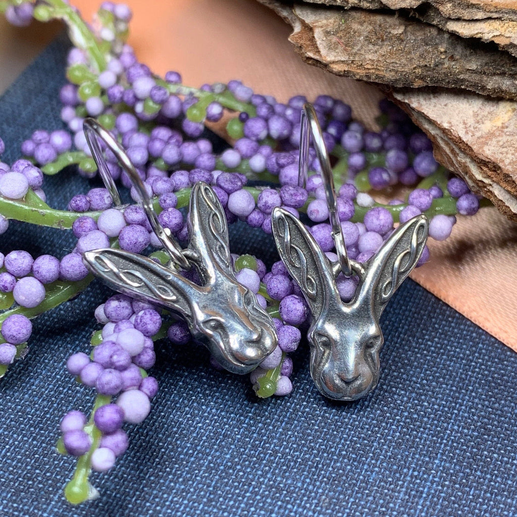Celtic Rabbit Pewter Earrings