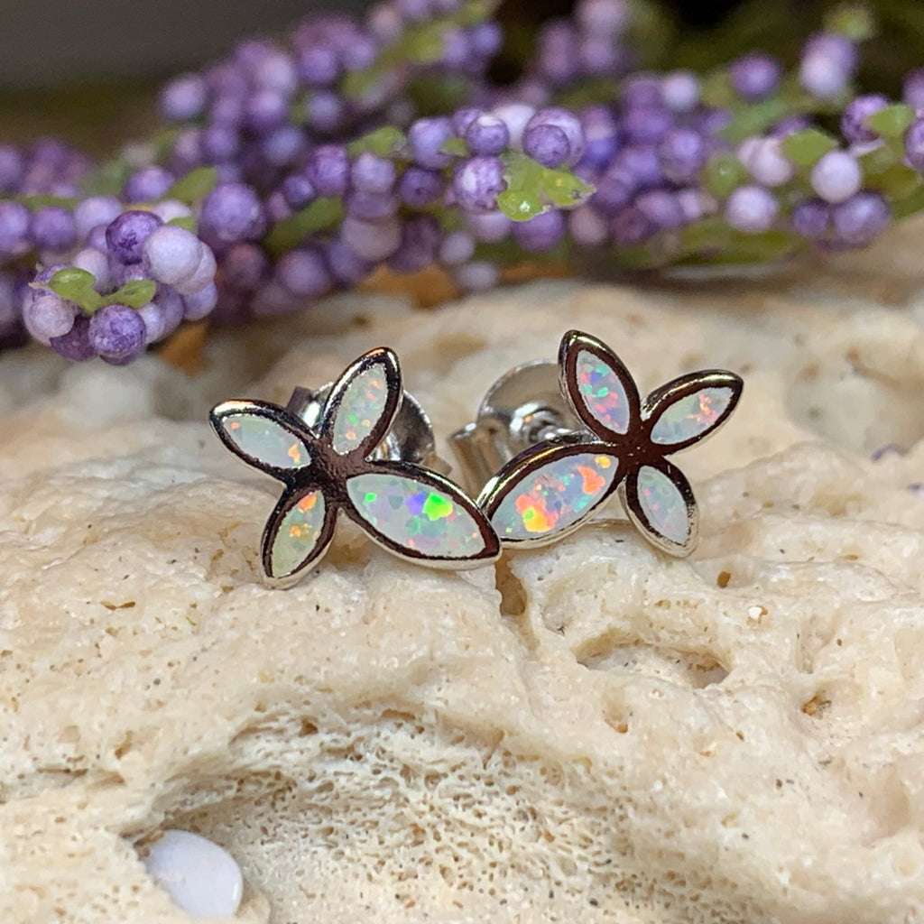 Opal Cross Earrings