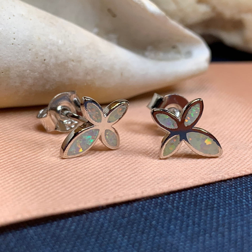 Opal Cross Earrings