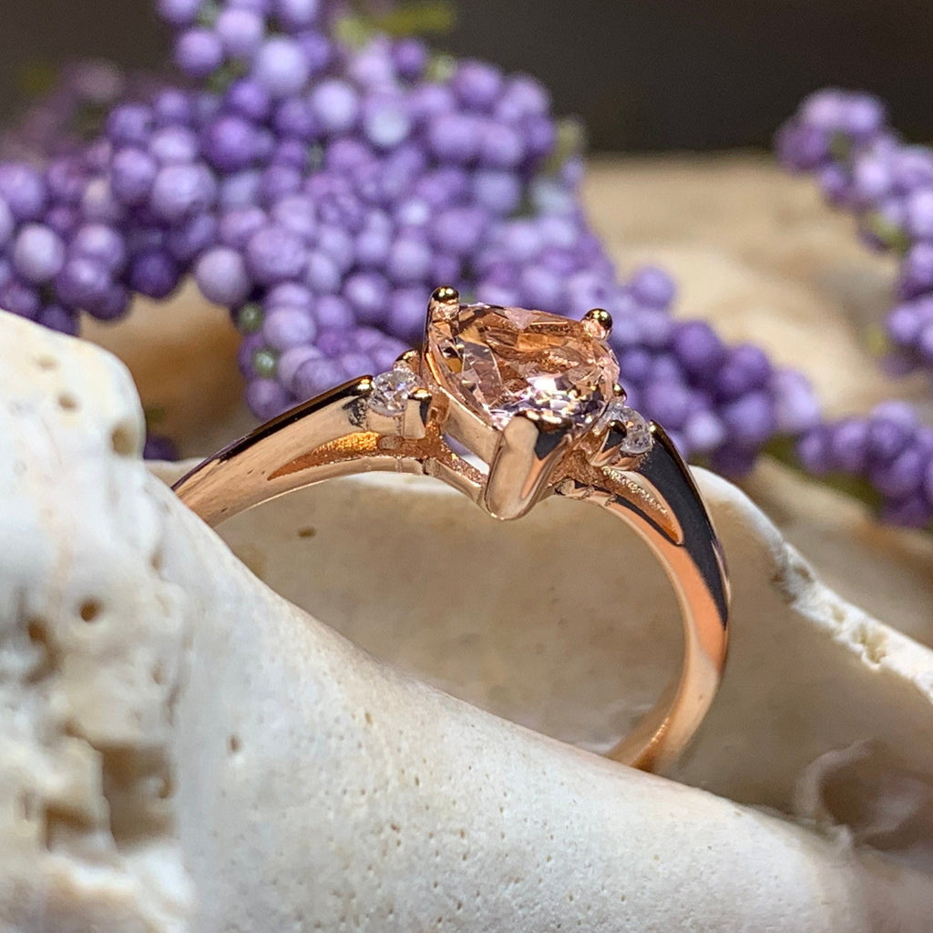 Pink Topaz Heart Ring