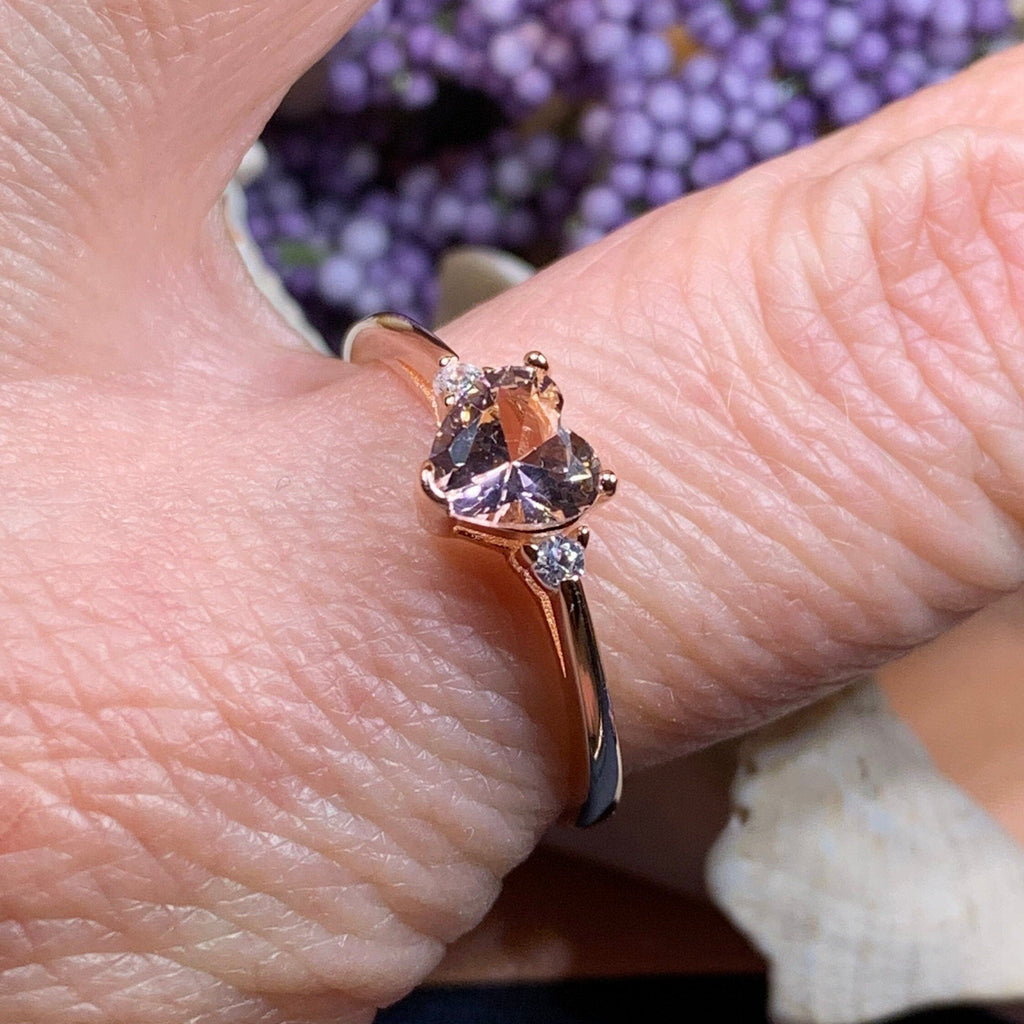 Pink Topaz Heart Ring
