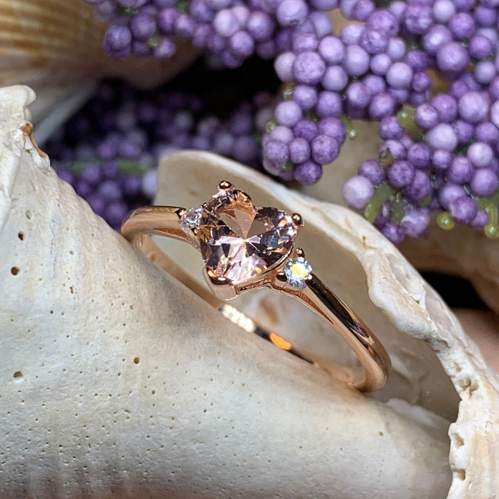 Pink Topaz Heart Ring
