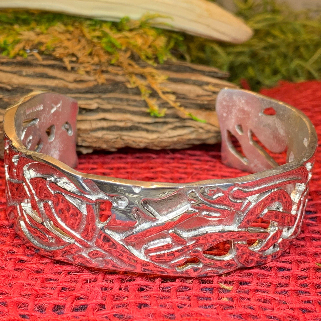 Celtic Wolf Cuff Bracelet