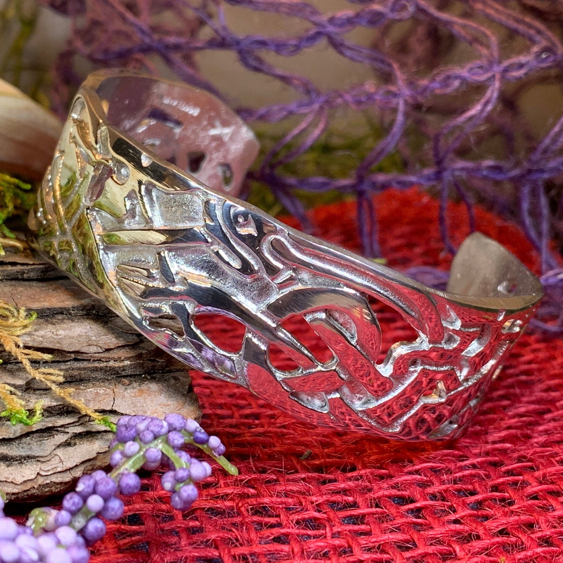 Celtic Wolf Cuff Bracelet