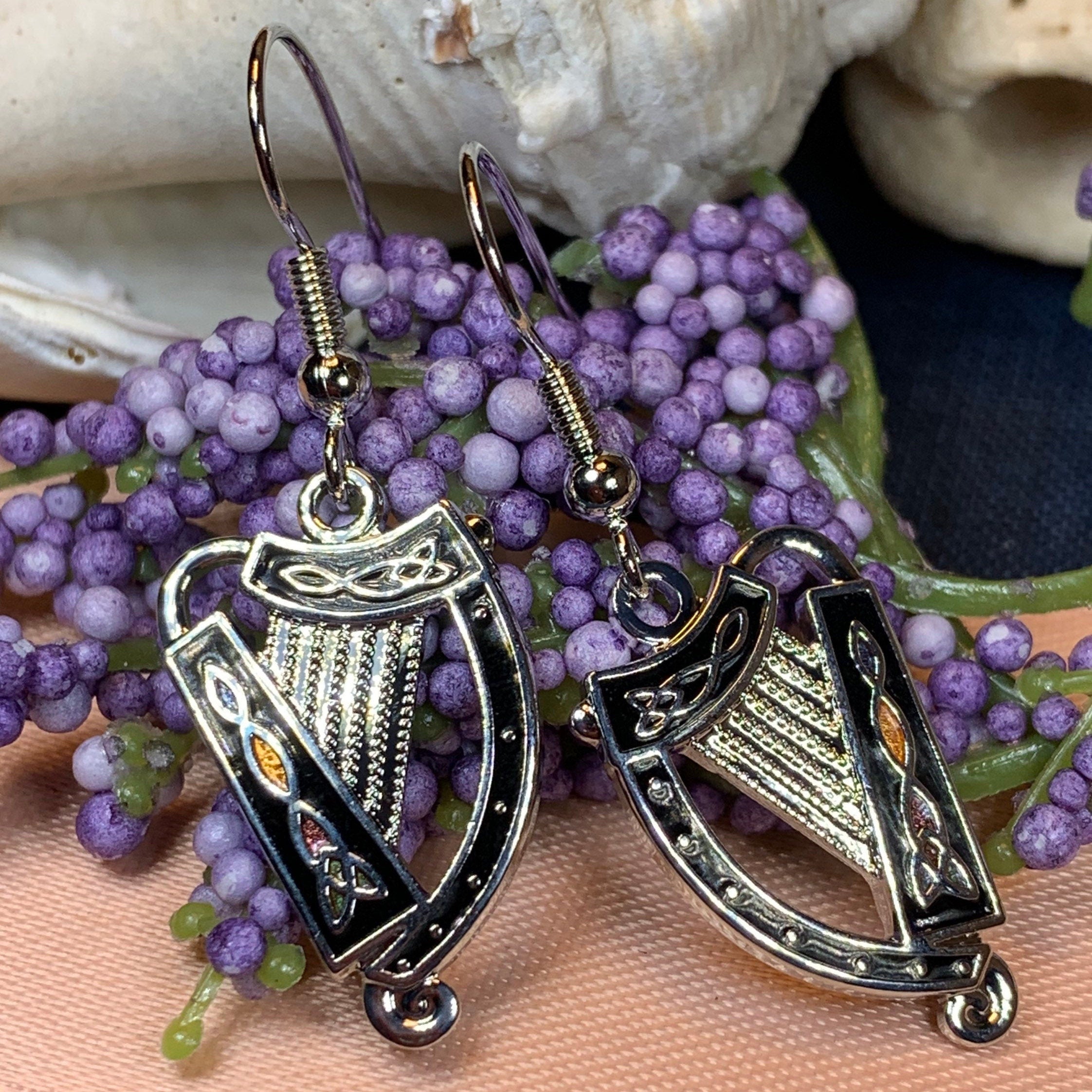 Celtic Harp Earrings