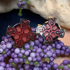 Enamel Celtic Cross Stud Earrings