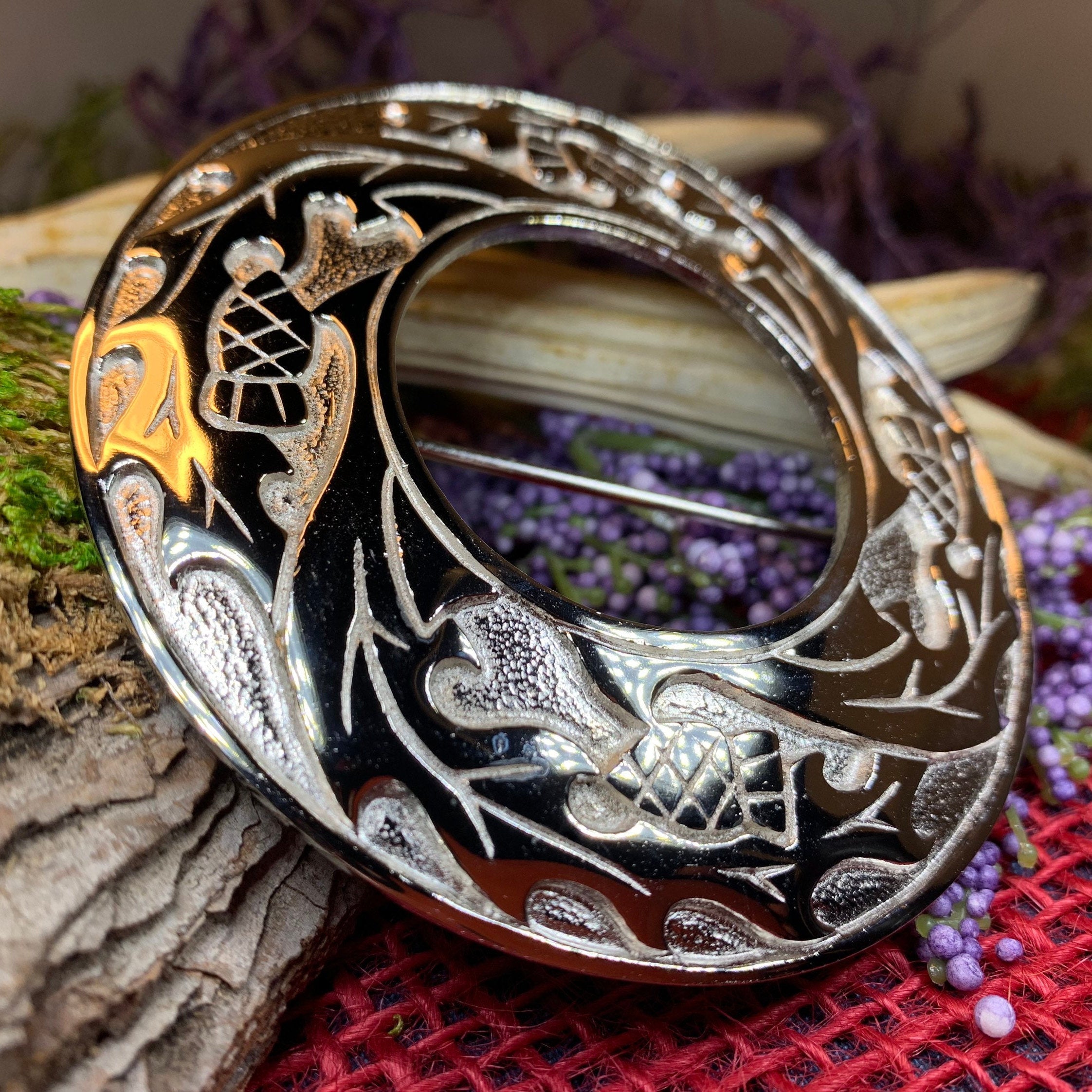 Thistle Tartan Pin Brooch