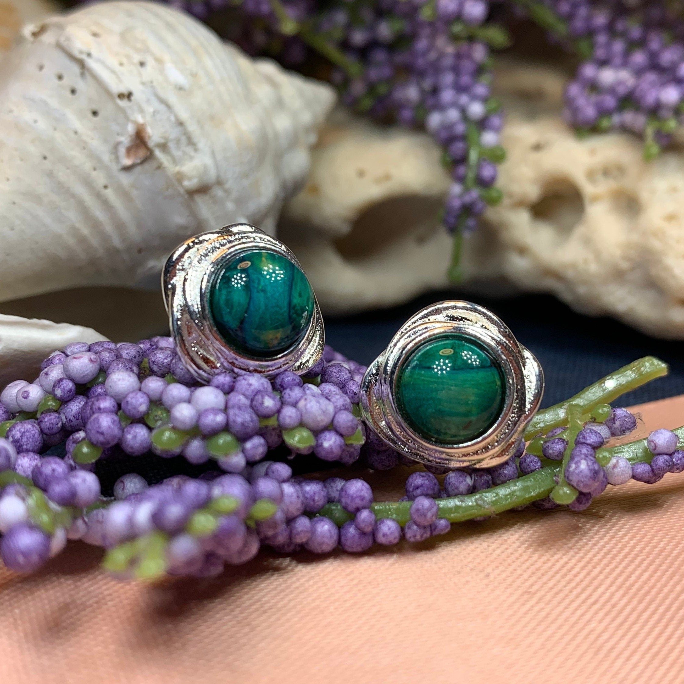 Celtic Heathergems Post Earrings