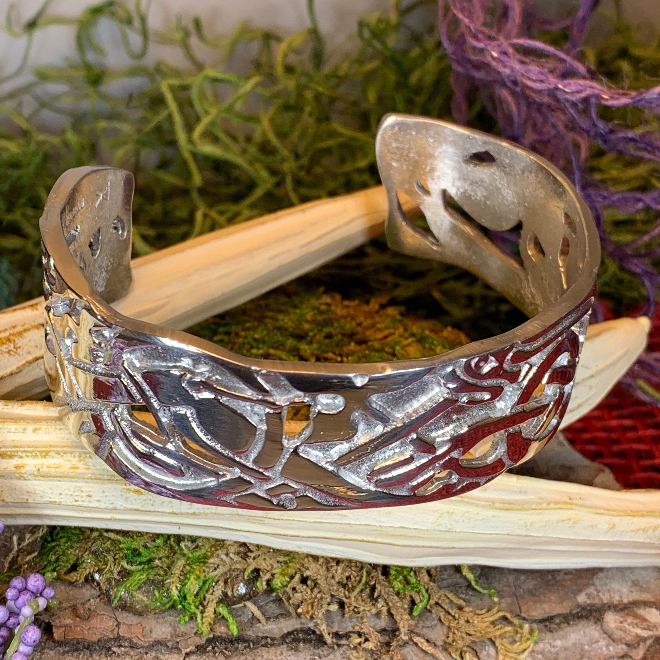 Celtic Wolf Cuff Bracelet