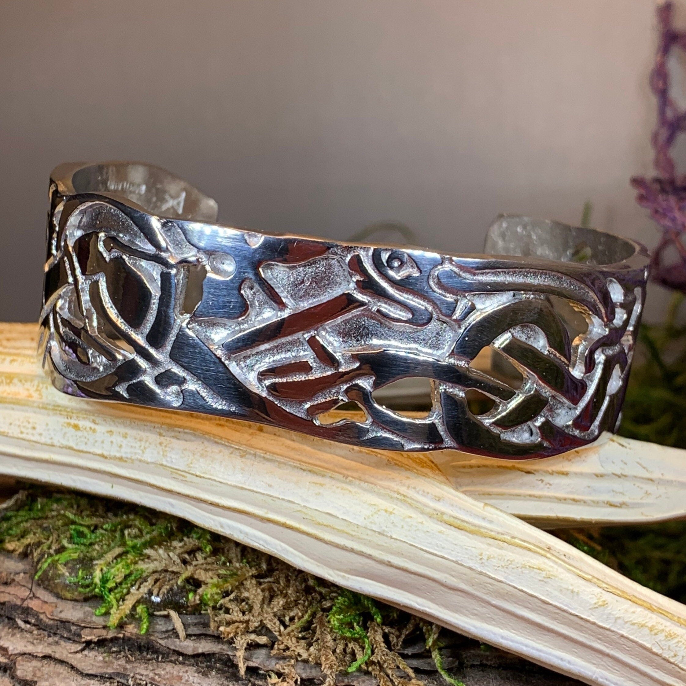 Celtic Wolf Cuff Bracelet
