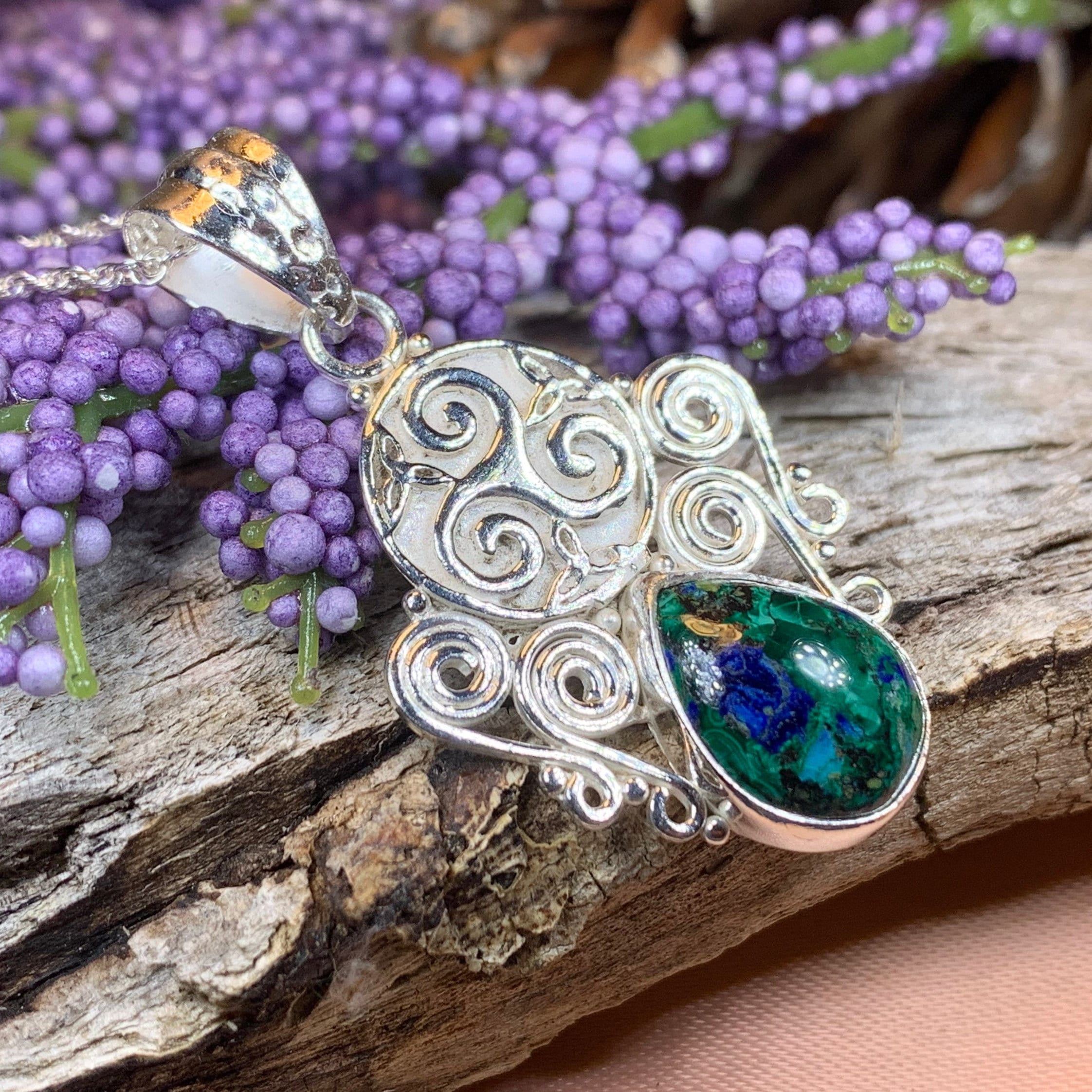 Lyria Celtic Triple Spiral Necklace