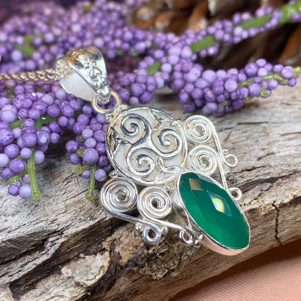 Lyria Celtic Triple Spiral Necklace