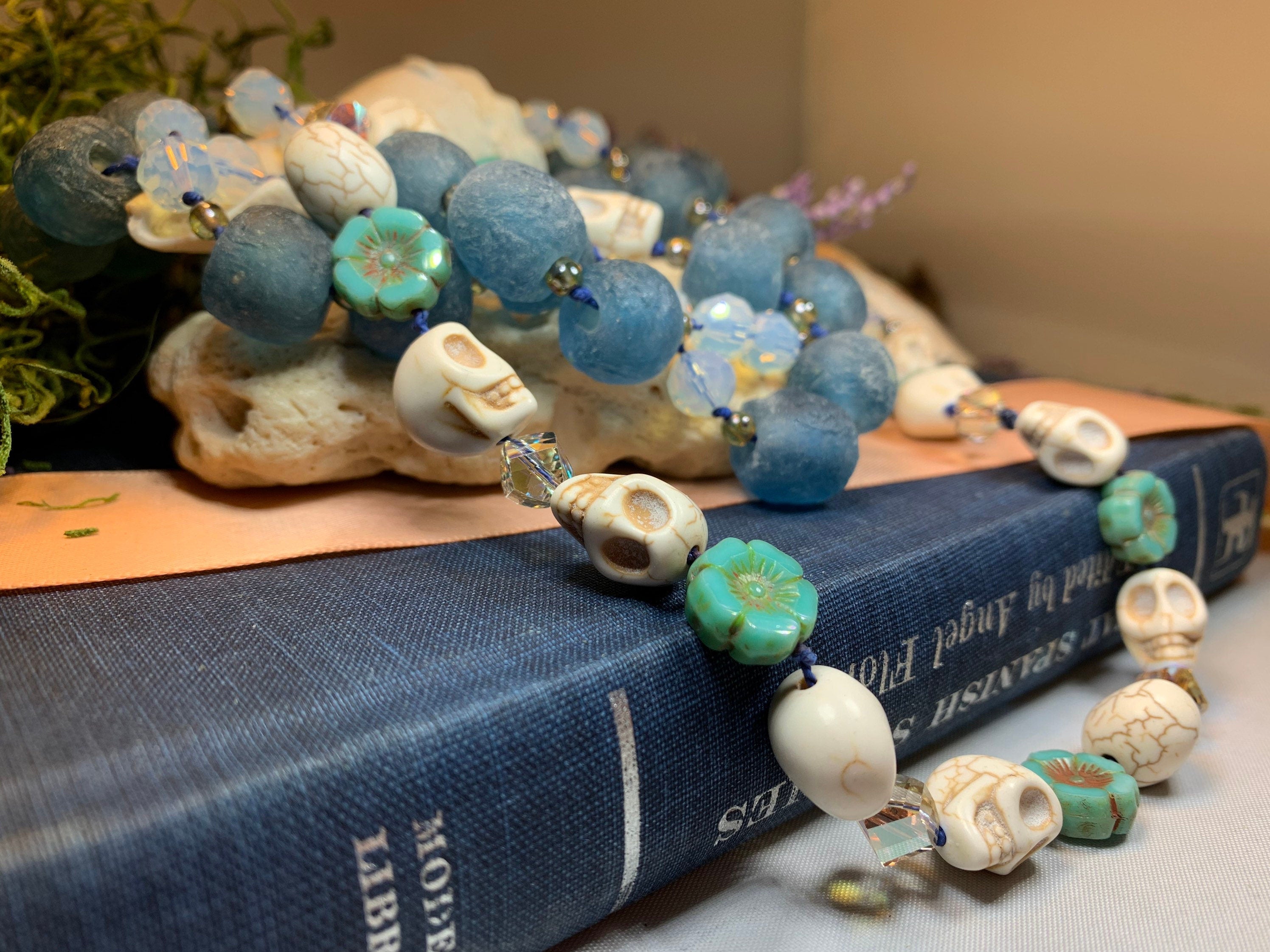 Blue Haze Long Beaded Necklace
